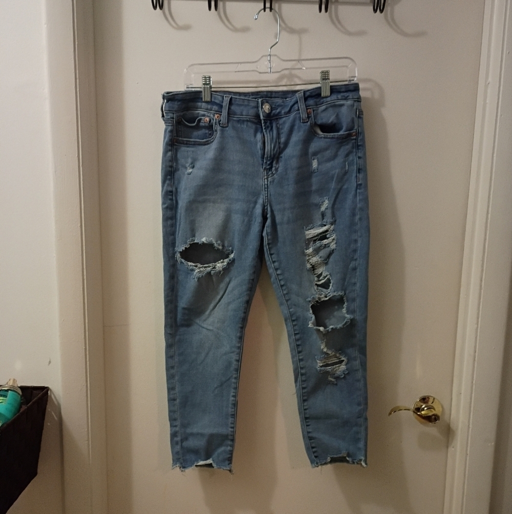 American Eagle Outfitters Skinny Jegging Ripped Jeans Size 14 Short